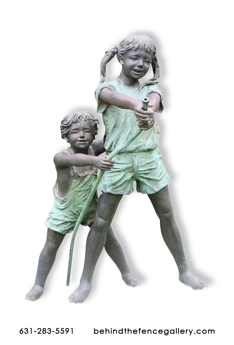 " Bronze Boy and Girl with a Hose " Fountain " Bronze Boy and Girl with a Hose " Fountain